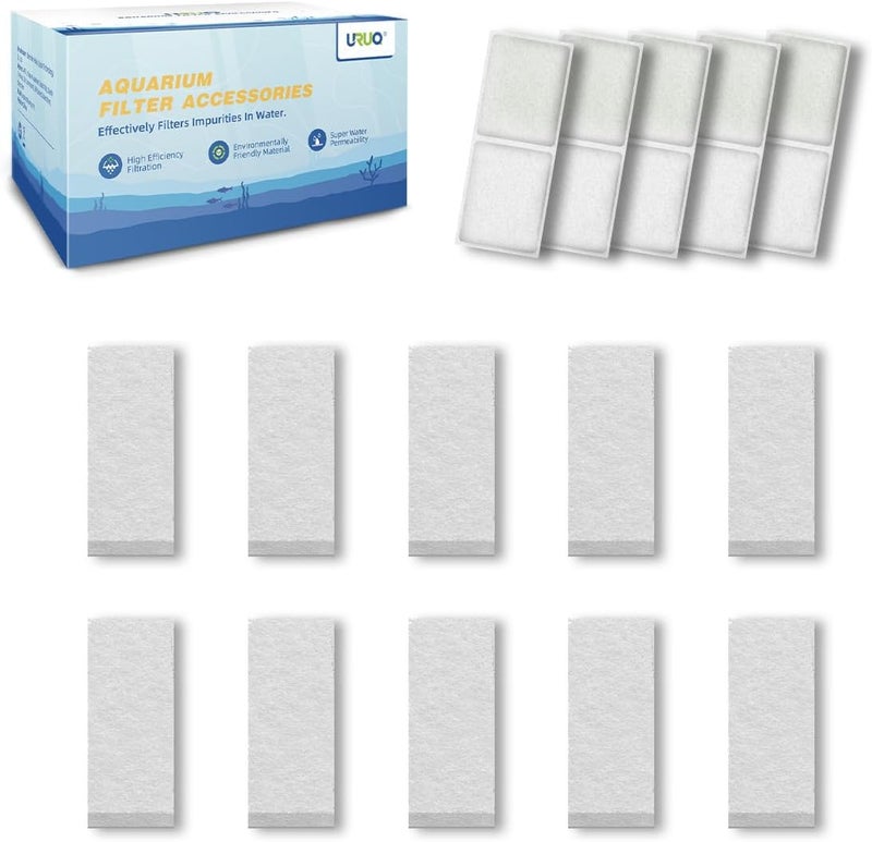URUQ Fish Tank Filter Cartridge: 15 Pack Aquarium Top Fin Filter Cartridges, Replacement Aquarium Carbon Cartridge with Zeolite - Image 1